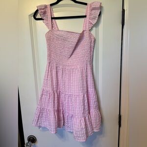 Elegant Pink Ruffled Mini Dress
